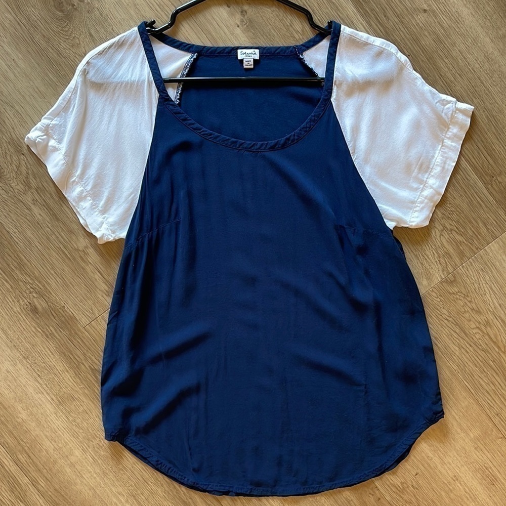 𝅺SPLENDID for Revolve navy and white top. Size S